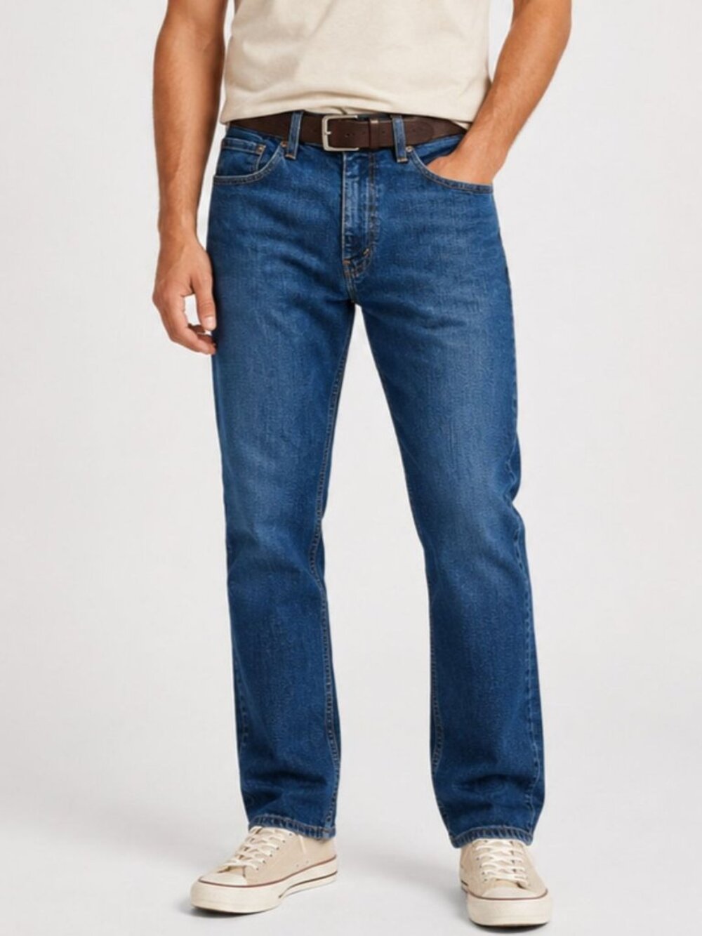 Levis Mens 505 Regular Fit Jeans Zip Fly Straight Leg Stretch Denim Size 32x32